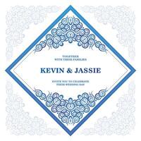 gradient retro wedding invitation template. vector