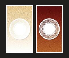 Luxury Gold greeting card with border motif design template vector