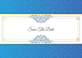 elegant blue pattern style invitation. vector
