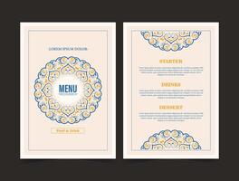 Menu Layout with ornamental Element vector