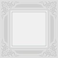 flat vintage Calligraphic square ornament frame line vector