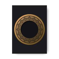 gold border pattern cover design template vector