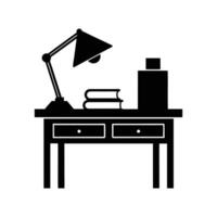 study table silhouette illustration vector