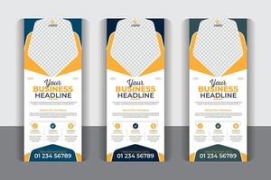 Unique and modern style Professional business pull up display banner, Roll up design modern x-banner and flag-banner design vector