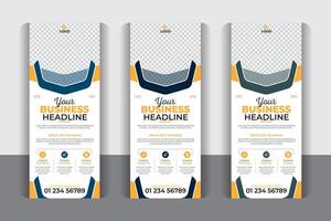 Modern and stylish Large size vertical corporate business pull up display banner, Roll up design modern x-banner and flag-banner design vertical template vector
