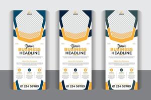 Luxury and stylish Large size vertical corporate business pull up display banner, Roll up design modern x-banner and flag-banner design vertical template vector