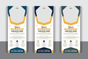 Creative business agency business pull up display banner, Roll up design modern x-banner and flag-banner design vertical template vector