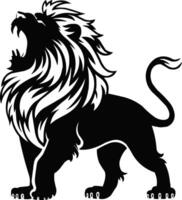 Silhouette Lion Full Body Resting Available on EPS File vector