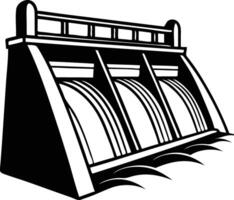 Majestic Water Dam Silhouette Available on EPS File vector
