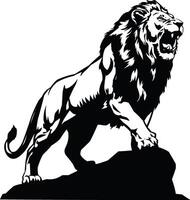 Silhouette Lion Full Body Standing Available on EPS File vector