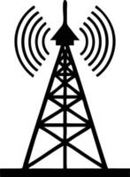 Massive Transmitting Tower Silhouette Available on EPS File vector