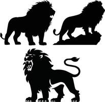 Silhouette Lion Full Body in Profile Available on EPS File vector