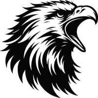 Majestic Roaring Eagle Head Silhouette Available on EPS File vector