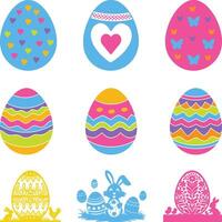 Easter Eggs Collection Set, Decorative Easter Egg, Colorful Easter Eggs Collection illustration vector