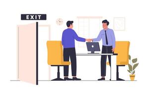 Exit interview questions illustration vector