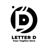 Logo Letter D Simple Design Black And White vector