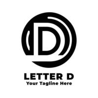 Letter D Simple Logo Design With Flat Background vector