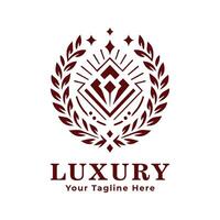 Logo Simple Luxury Design With Maroon Concept vector