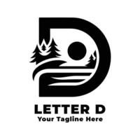 Logo Letter D Simple Design With Flat Background vector