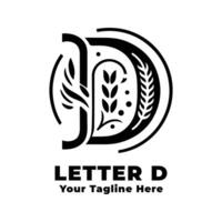 Logo Simple Letter D Design Black And White vector