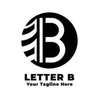 Logo Letter B Simple Design Black And White vector