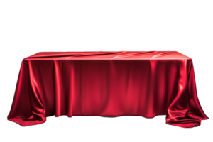 red tablecloth draped over a long dining table png