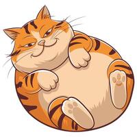Lazy Orange Tabby Cat Cartoon. vector