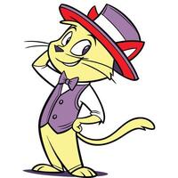 Cartoon cat in a top hat and vest vector