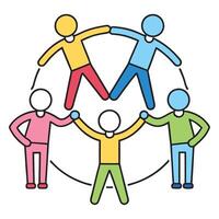 Unity or together we build future icon or friendship icon vector