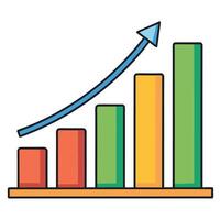Statistic bar chart icon vector