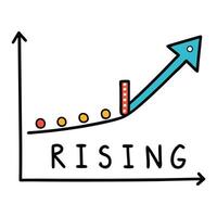 Rising Business chart. Financial rise up. Graph bar vector