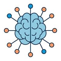 Stylized brain icon or Artificial Intelligence vector
