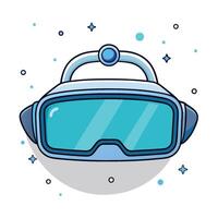 VR helmet. 3D game equipment element vector