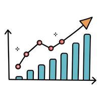 growth graph icon. Business chart. Financial rise up. Graph bar vector