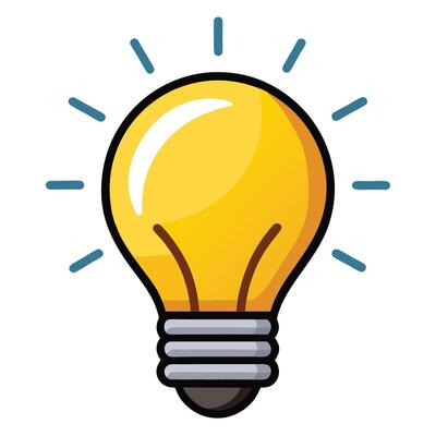 Light bulb idea rays shine Doodle Cartoon Flat styl