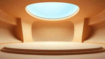 Modern abstract environment with a cinematic blue glow photo