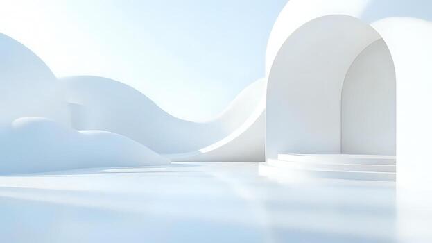 Minimalist frosted glass surface with soft abstract background photo