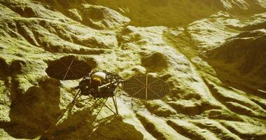 Exploration of Martian surface by InSight lander capturing planetary features video