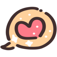 Chat Box with Heart doodle cartoon hand drawing png
