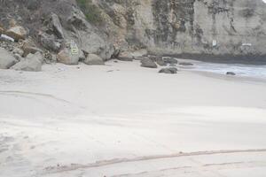 Serene Beach with Stunning Rock Formations photo