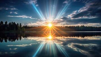reflection burst sun photo