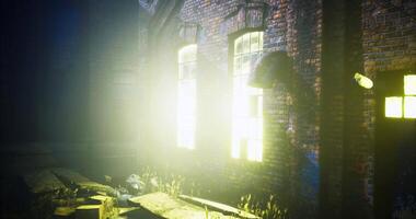 Abandoned building illuminated by soft light in a quiet urban setting video