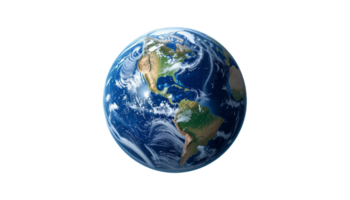 A high-resolution, detailed image of planet Earth from space, showing continents, oceans, and atmospheric patterns. png
