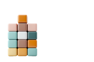 Colorful building blocks arranged in tower, showcasing creativity and fun png