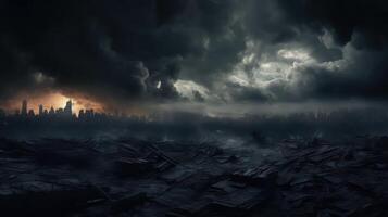 moody dark clouds background photo