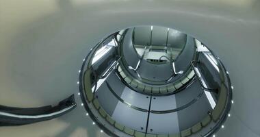 Exploring a modern capsule that looks like futuristic transport video