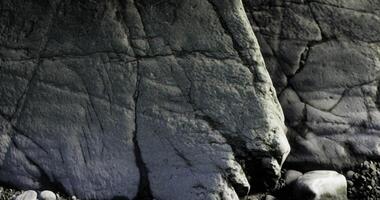 Rock surface with intricate texture and shadows under natural light video