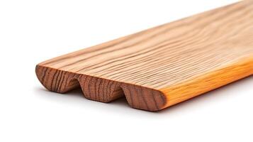 Close-up view of a wooden plank showcasing grain patterns and texture, ideal for design projects photo