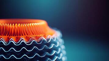 Close-up view of colorful wavy patterns created by layered materials, showcasing vibrant design elements photo