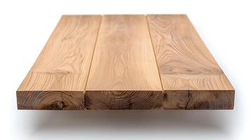 Close-up view of polished wooden planks showcasing natural grain patterns and texture photo